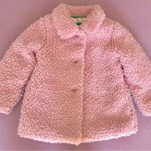 Mini Boden Shaggy Jacket in Almond Pink, 4-5y.